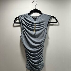 J.Crew Light Slate Ruched Sleeveless Shell